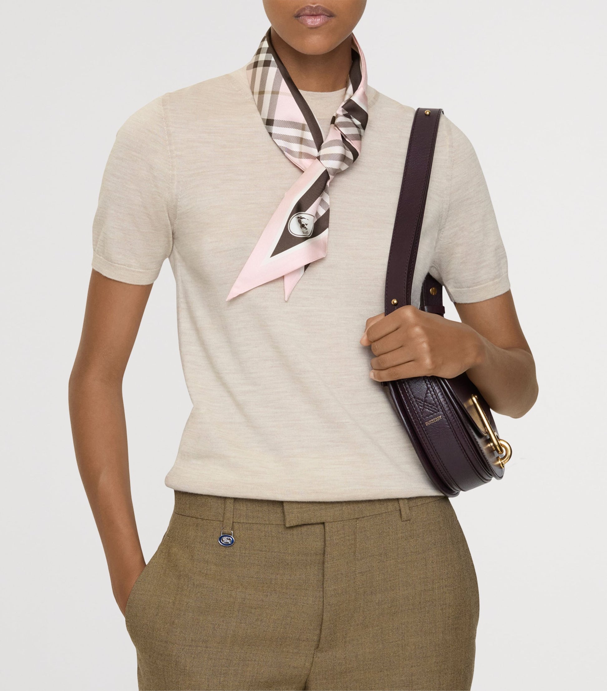 Burberry Silk Check Knight Skinny Scarf