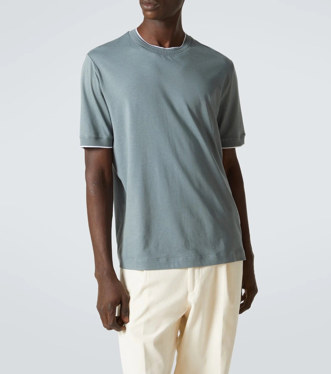 Canali - تيشيرت جيرسيه من مزيج القطن