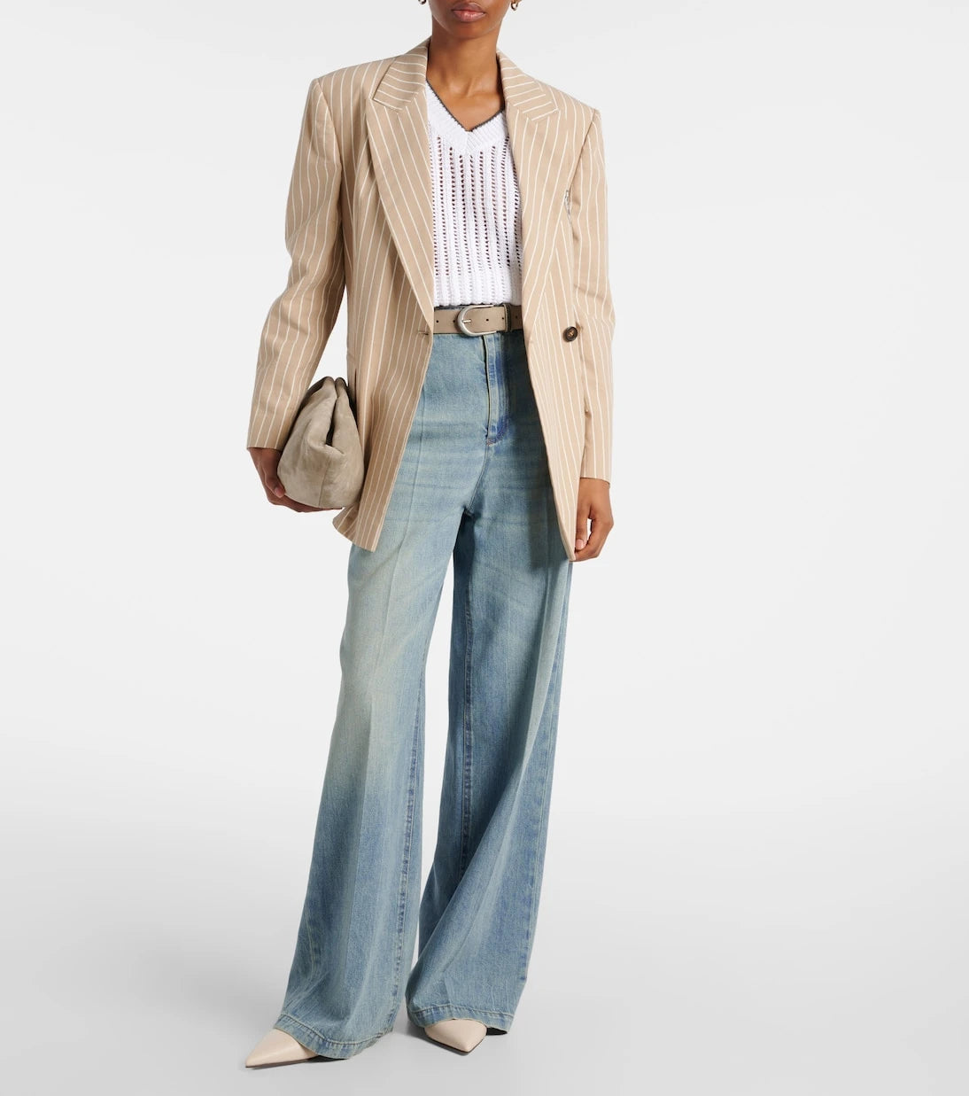 Brunello Cucinelli - Low Slung Monili wide-leg jeans