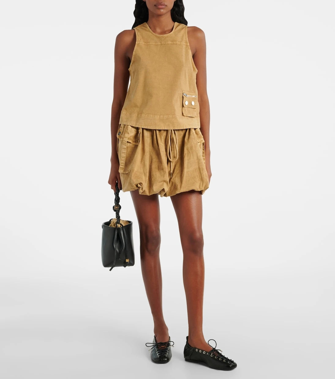 Ganni - Cotton-blend miniskirt