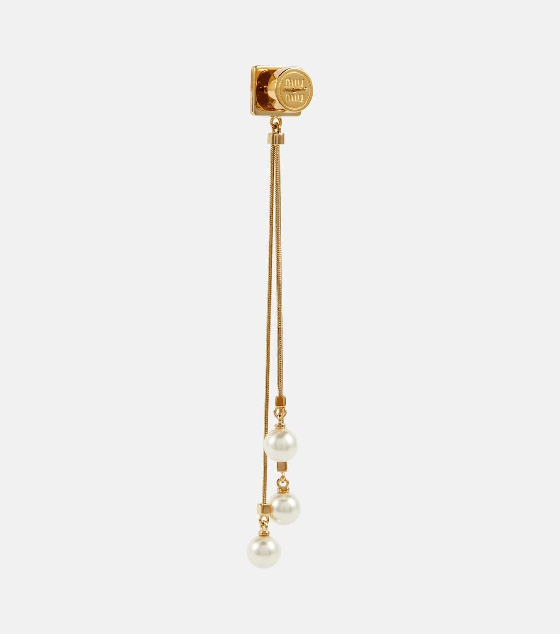 Miu Miu - Faux pearl and brass earrings