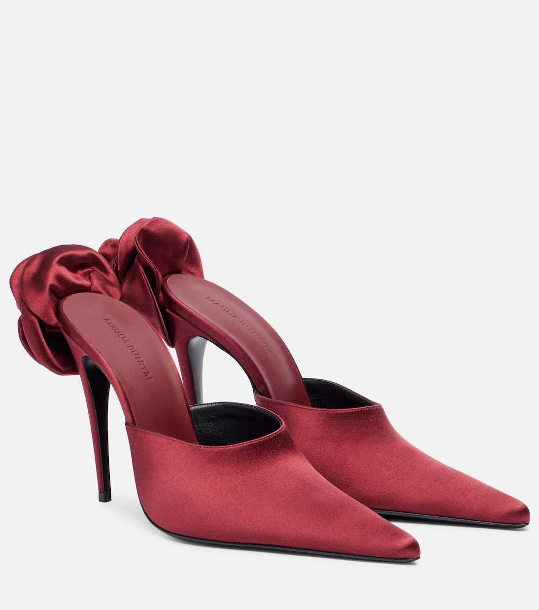 Magda Butrym - Floral-appliqué satin pumps