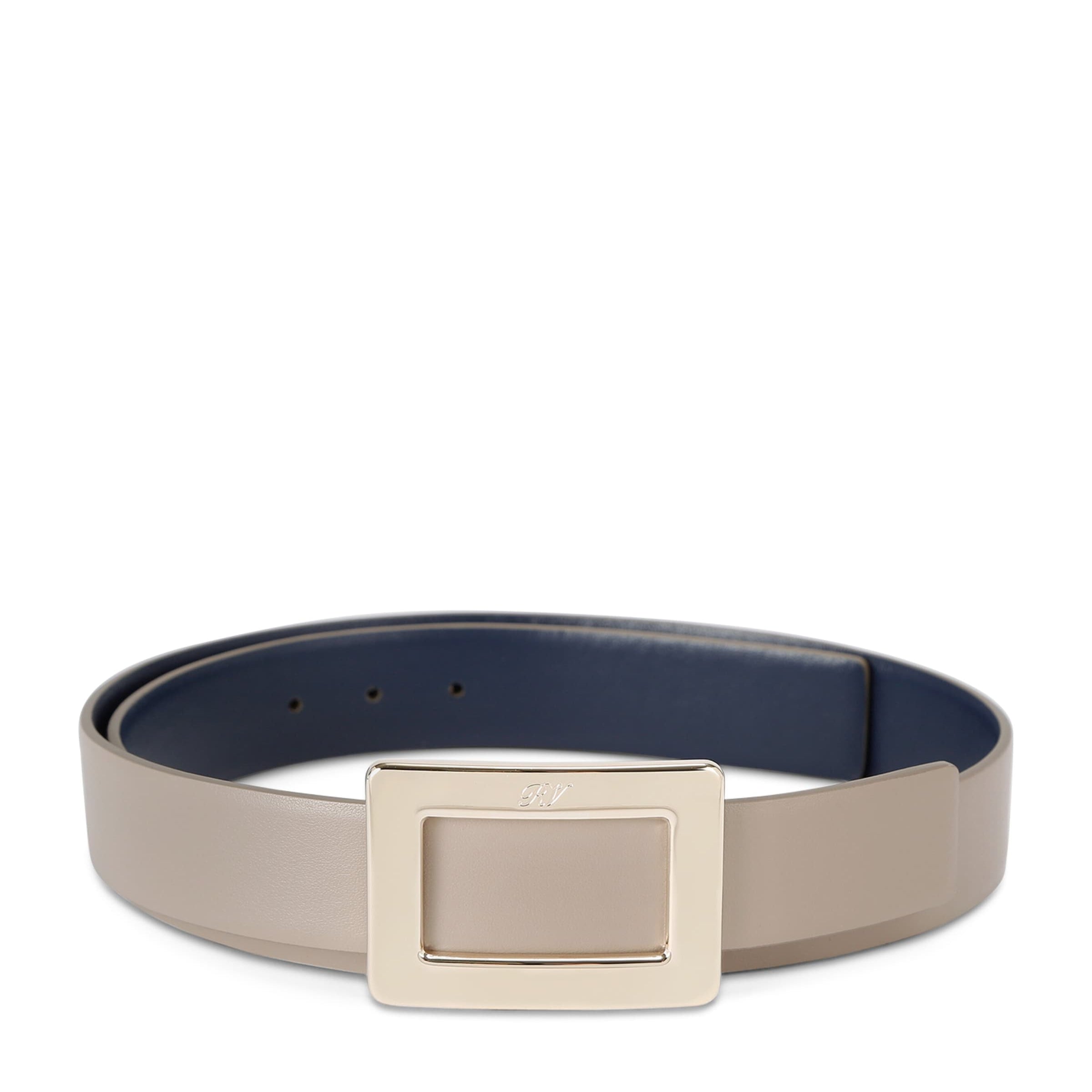 Roger Vivier Beige Leather Reversible Belle Vivier Belt