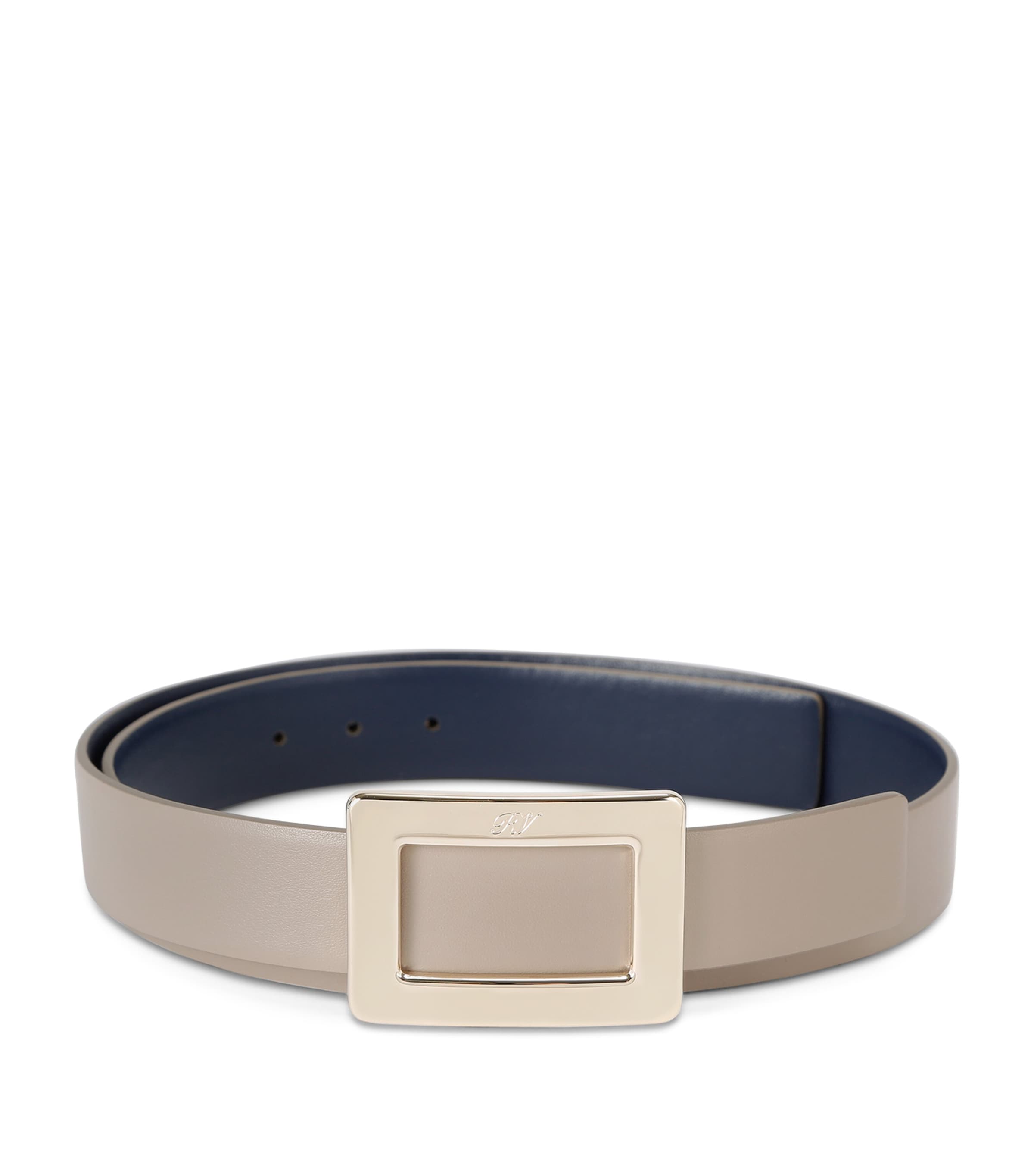 Roger Vivier Beige Leather Reversible Belle Vivier Belt