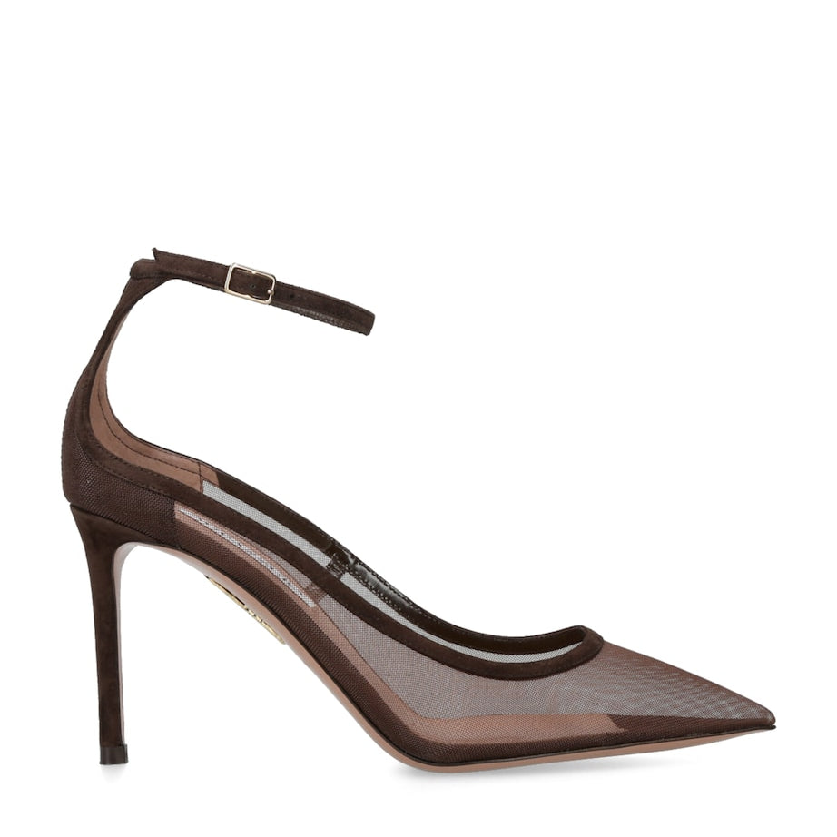 Brown Mesh Love Affair Pumps 80