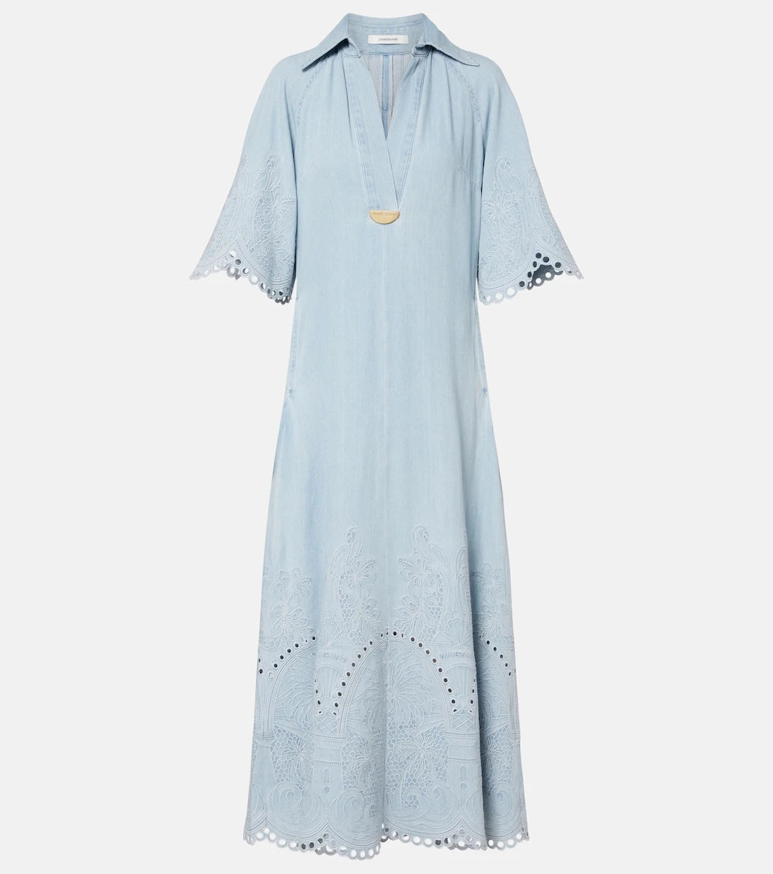 Zimmermann - Daylight embroidered denim midi dress