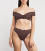 Maygel Coronel Brown Off-The-Shoulder Sauco Bikini