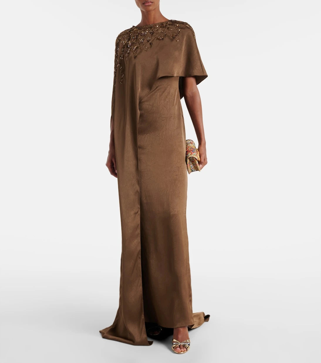 Marmar Halim - Embellished caped draped gown