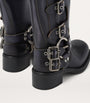 Miu Miu Black Leather Buckle Boots 50