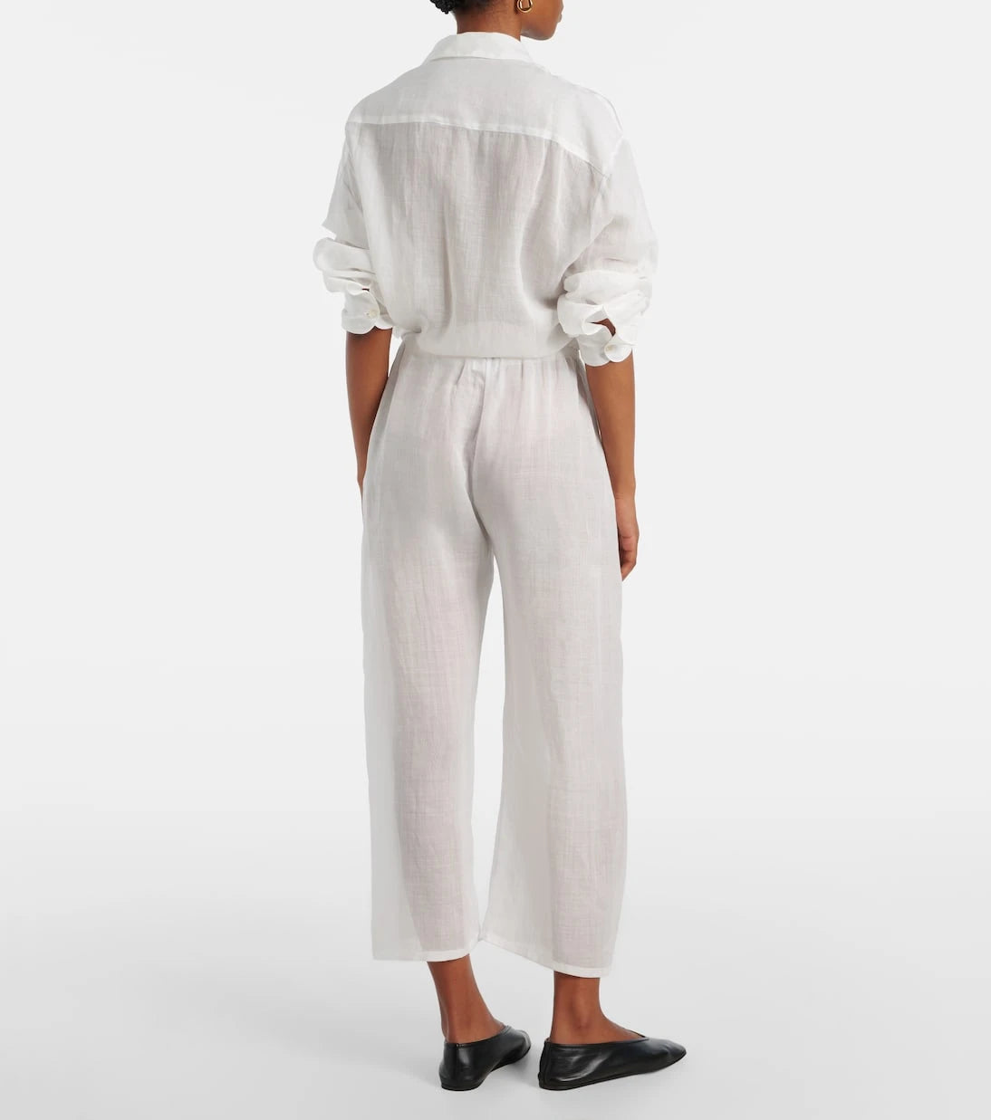Leset - Niko ramie cropped barrel-leg pants