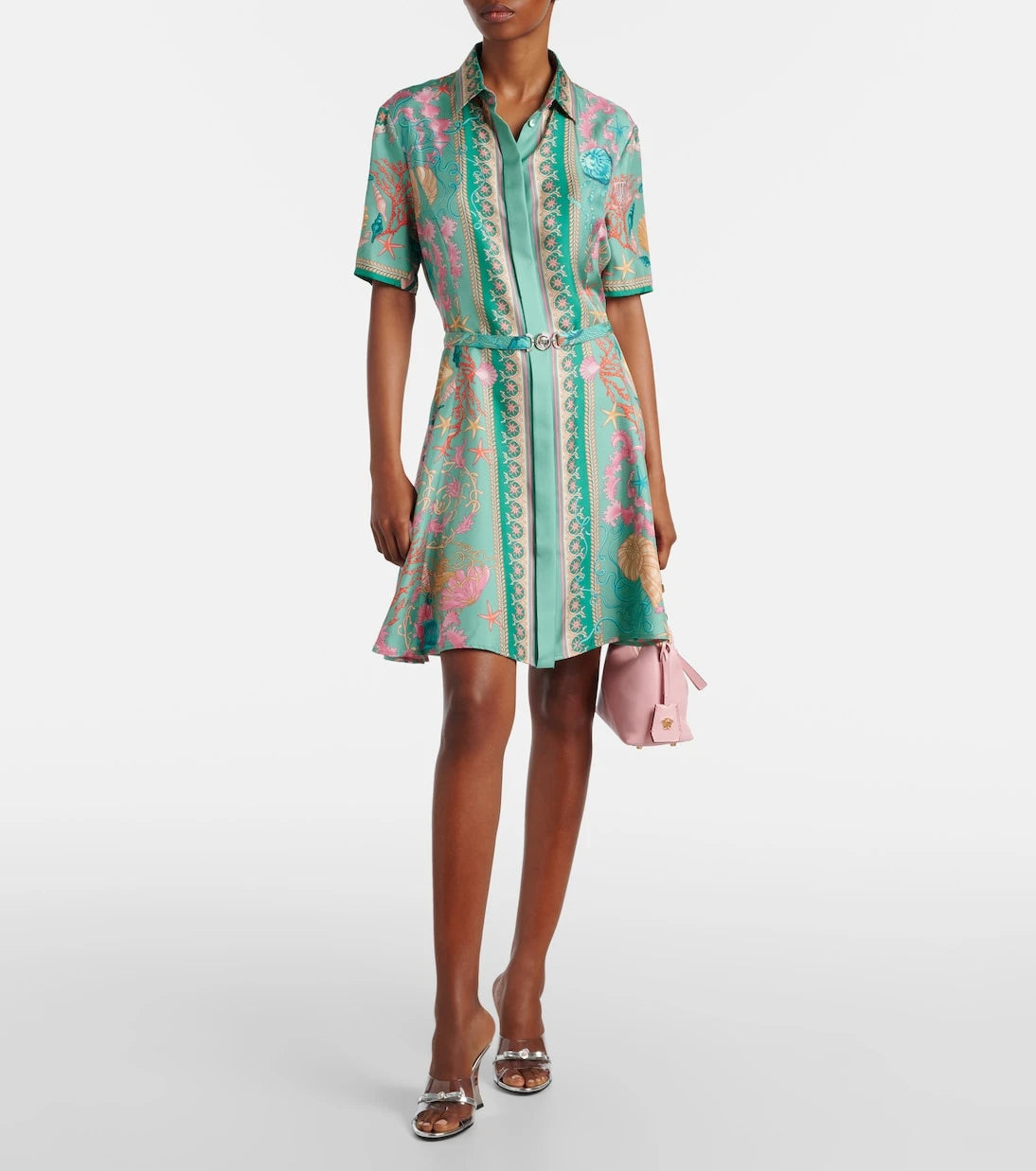 Versace - Underwater Barocco silk twill shirt dress