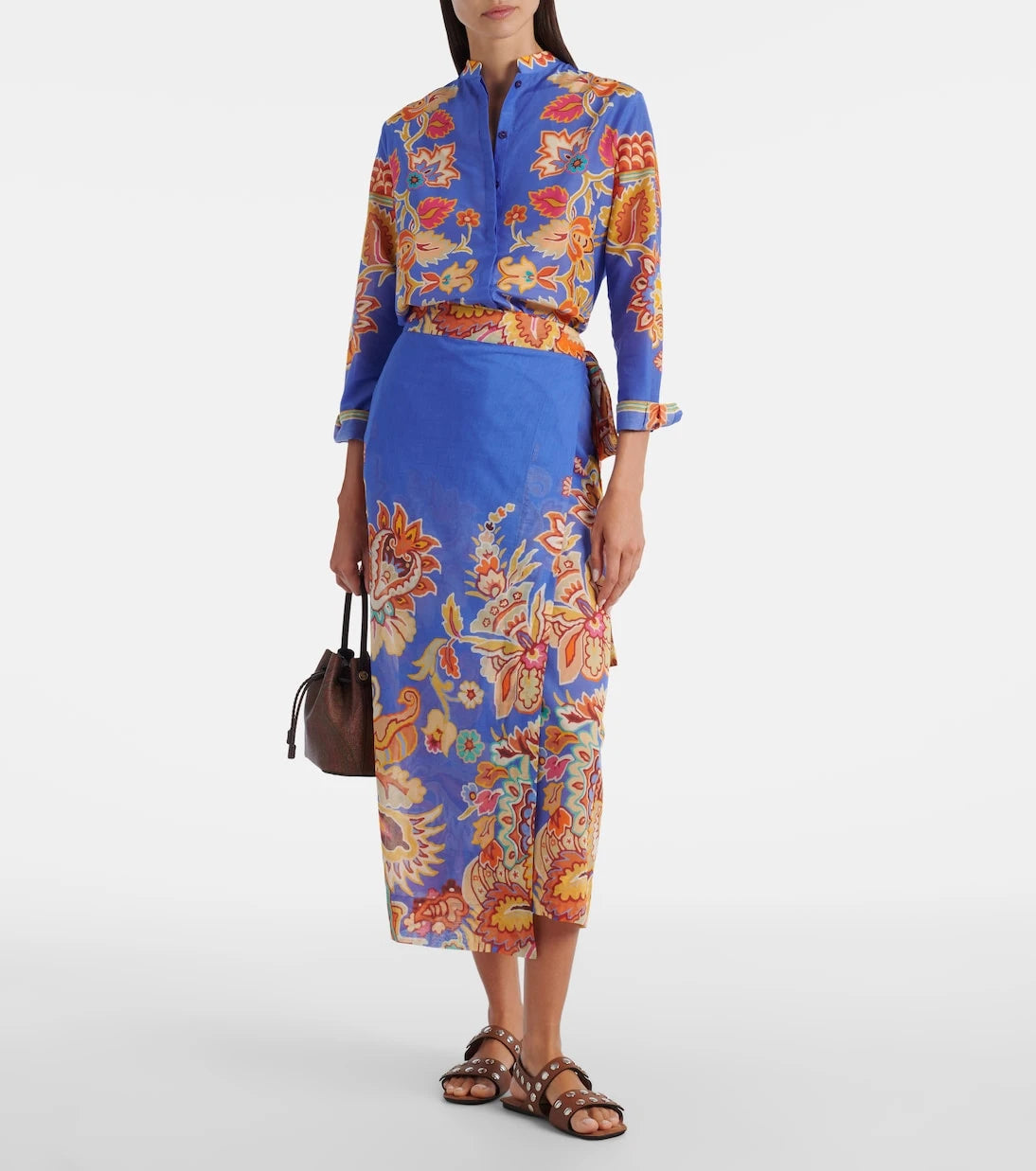 Etro - Floral cotton and silk shirt