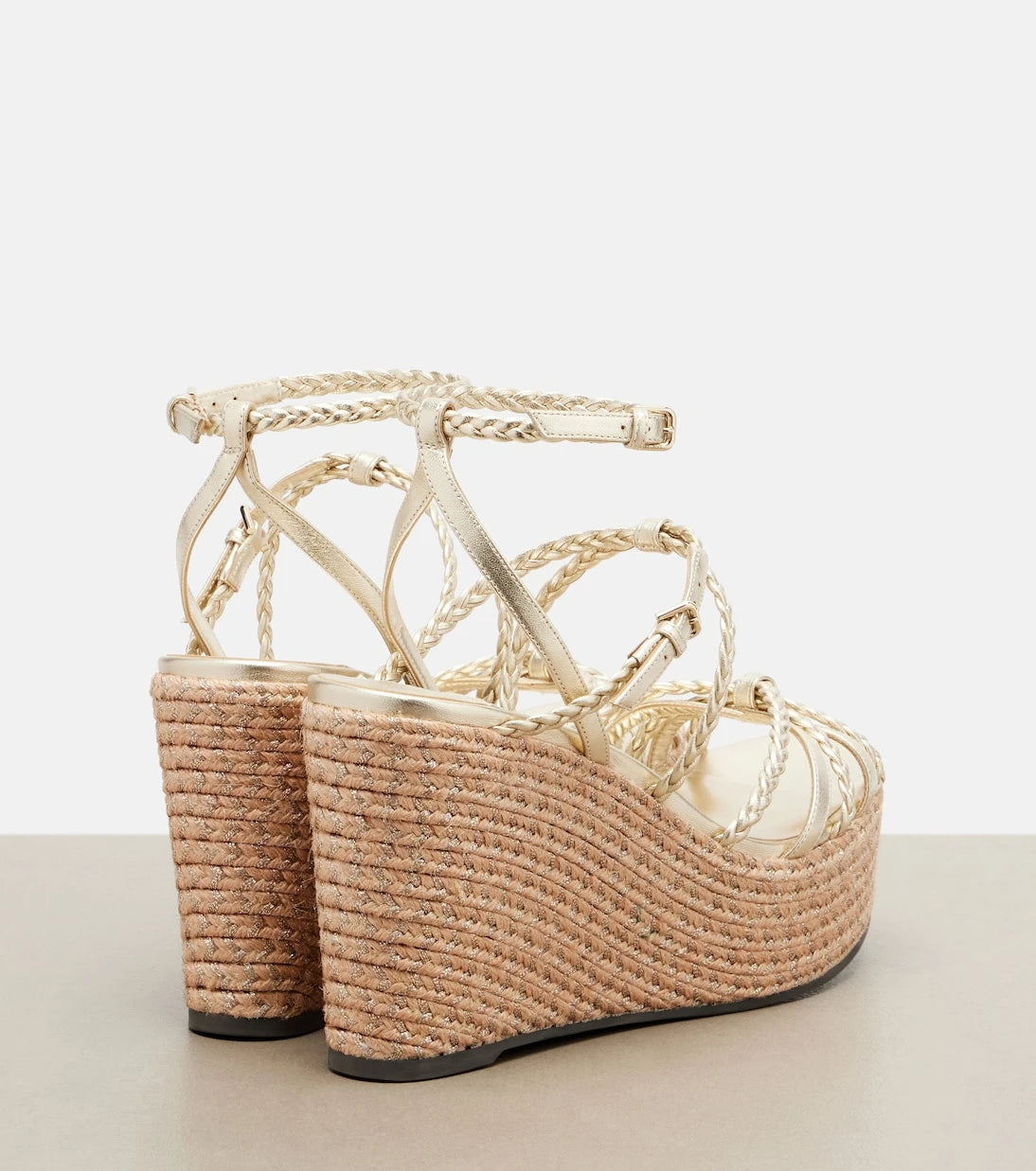 Jimmy Choo - Nyra braided leather espadrille wedges