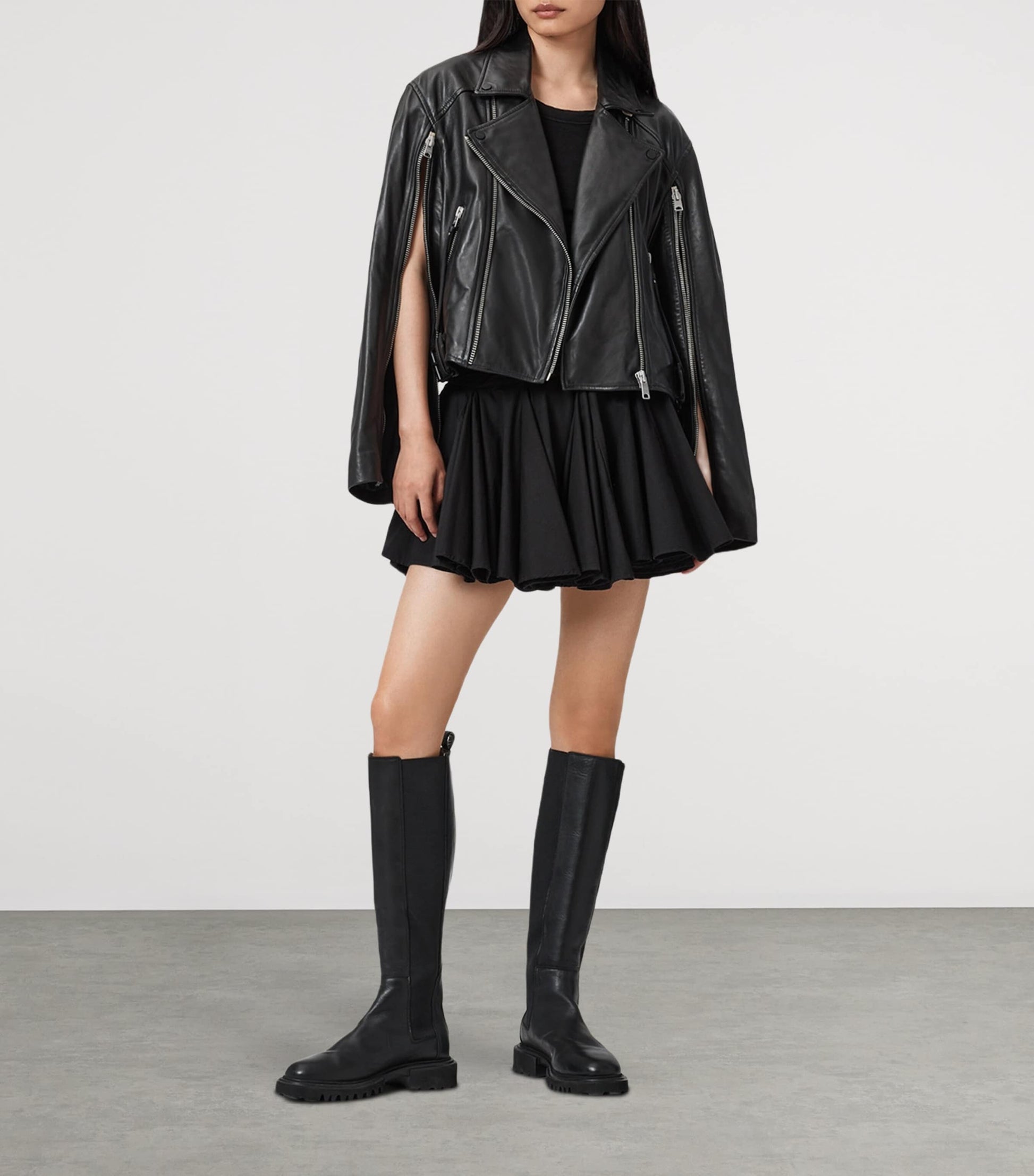 Black Leather Masone Biker Jacket