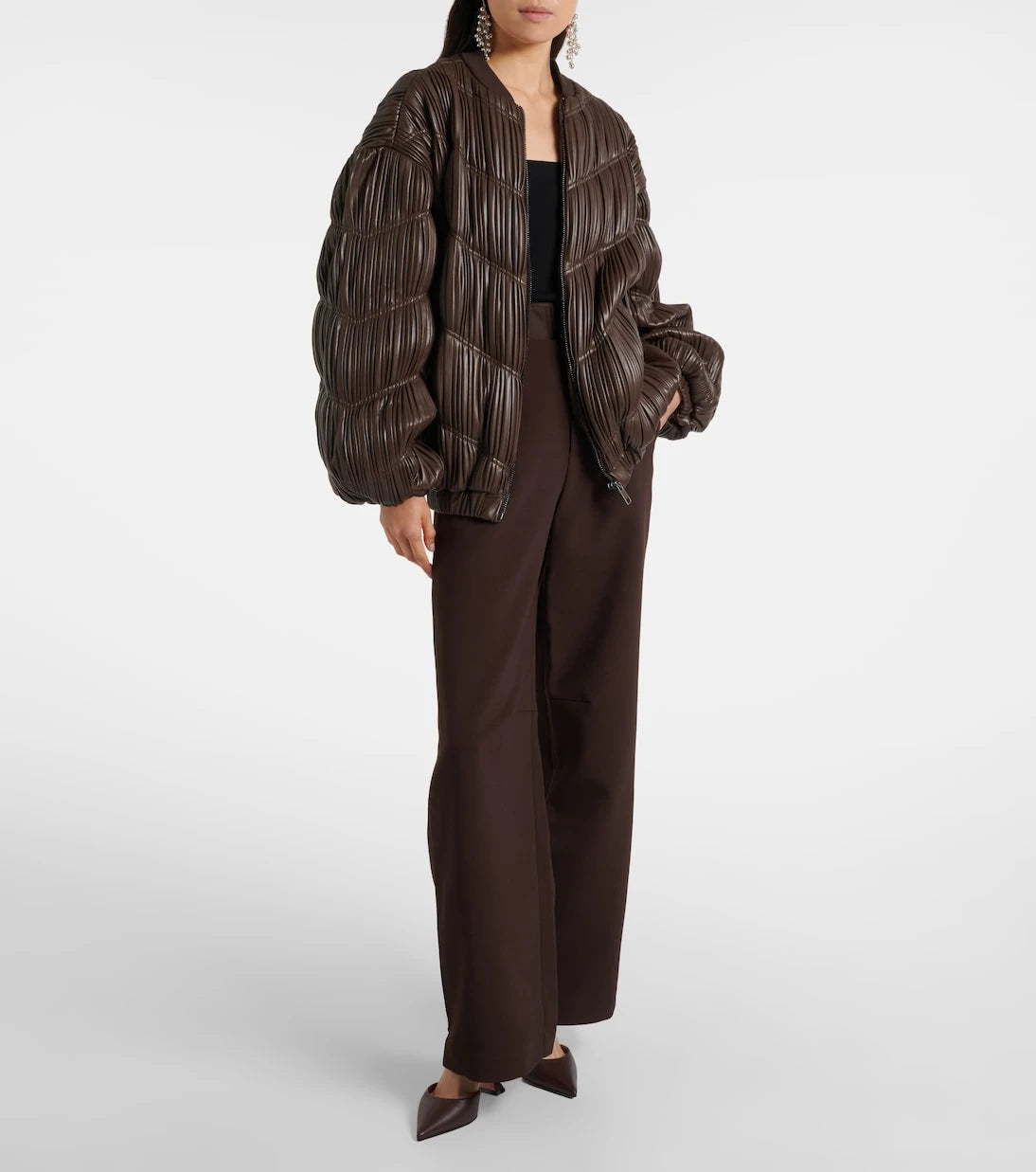 Rotate - Pleated bomber jacket