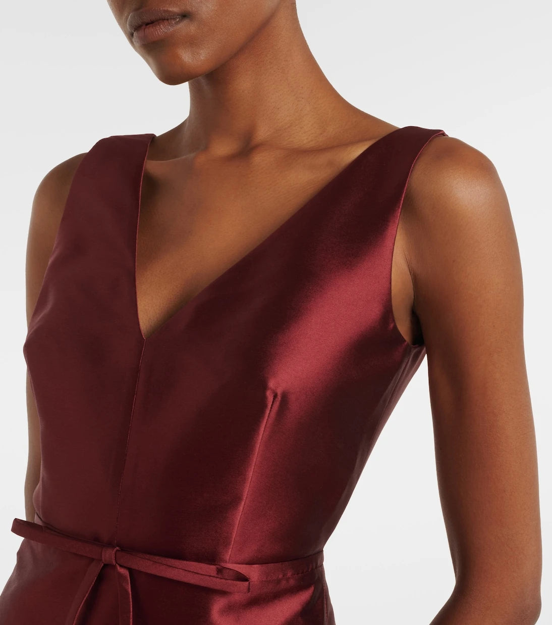 Erdem - Floral-appliqué satin gown