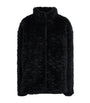 Skims Black Faux Fur Zip-Up Jacket
