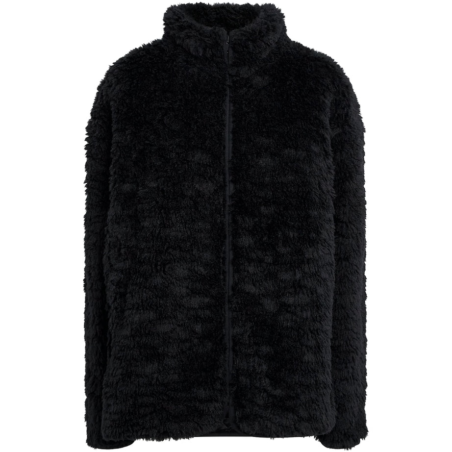 Skims Black Faux Fur Zip-Up Jacket