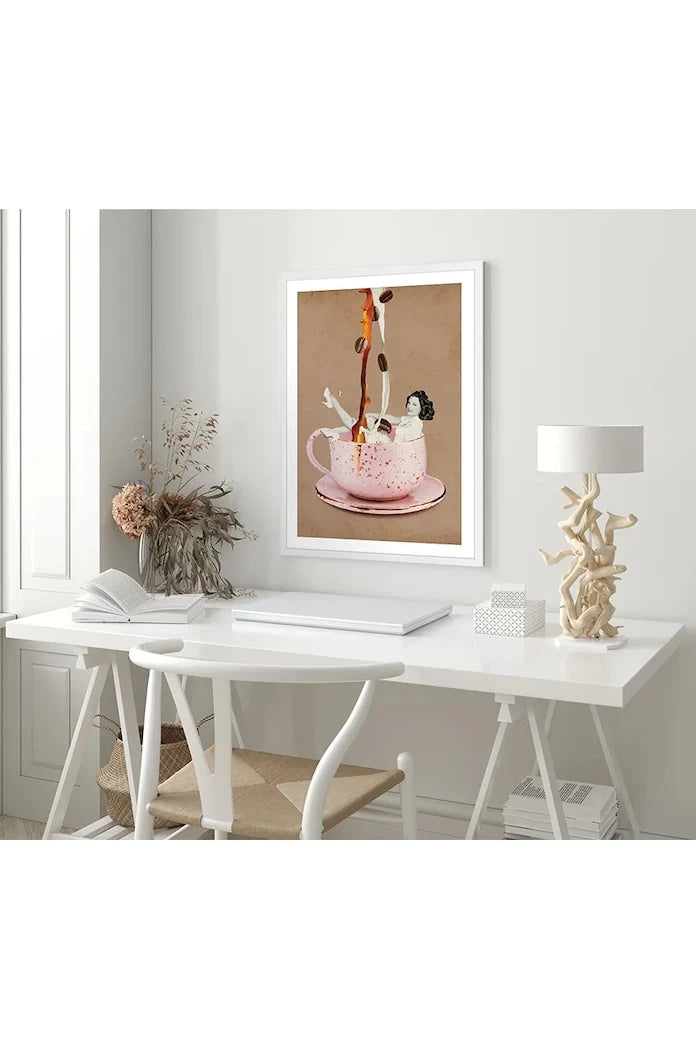 Çerçeveli duvar dekorasyonu home & lifestyle Dama W Kawie Retro