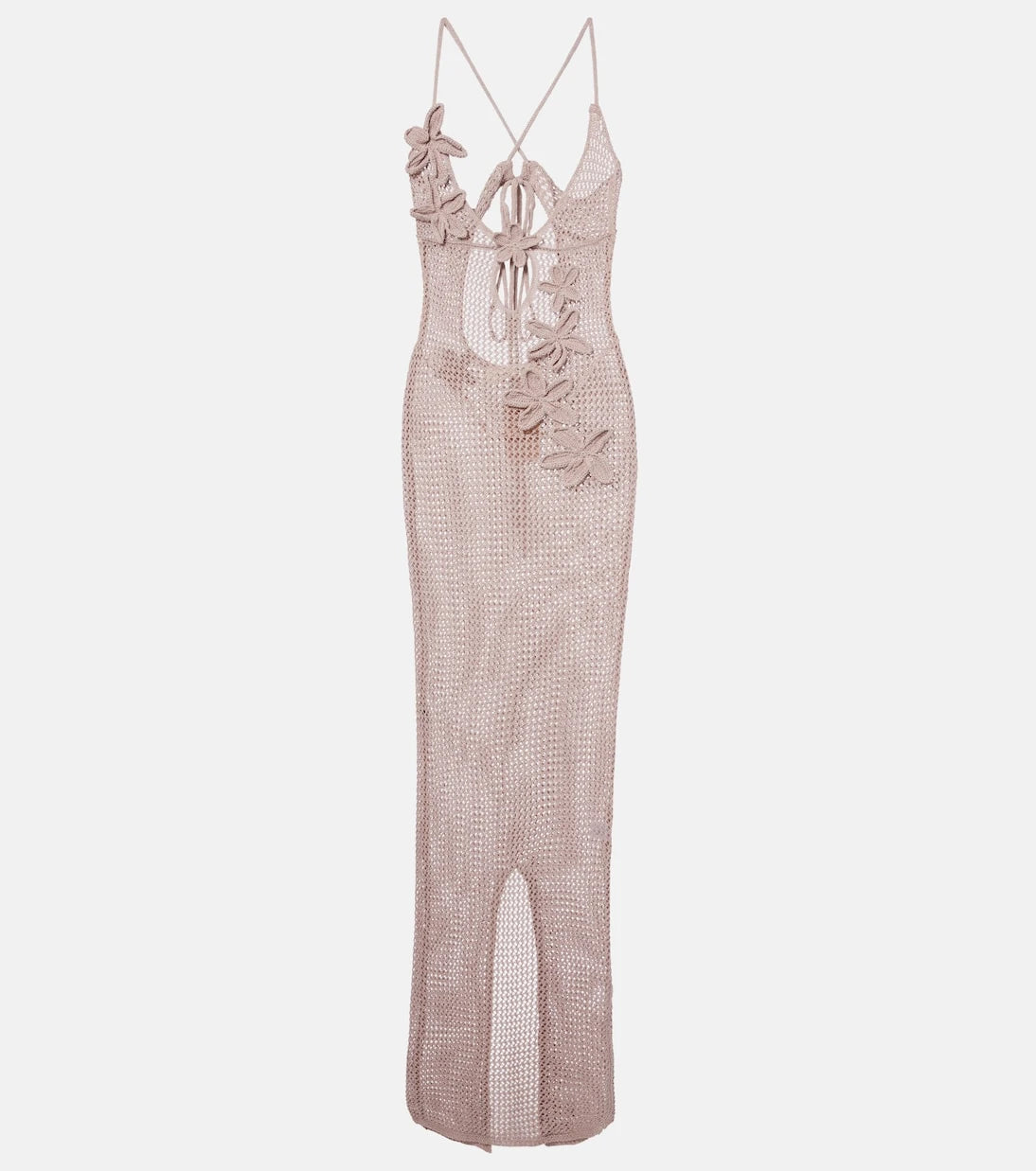 Bananhot - Hilsa open-knit lamé maxi dress