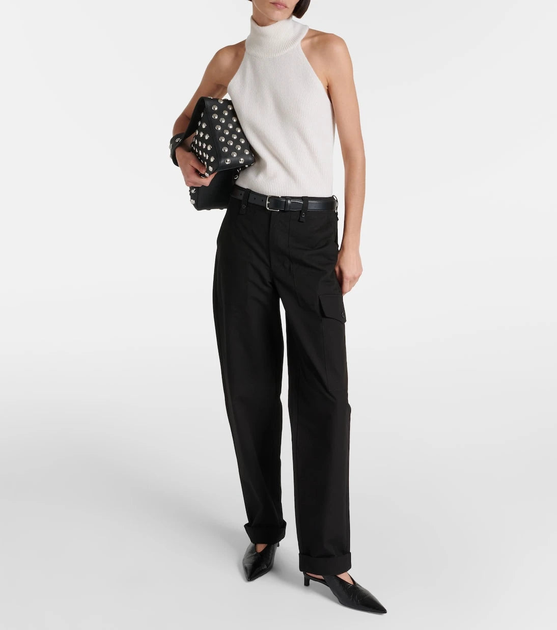 Proenza Schouler - White Label بنطلون أوكتافيا مستقيم من مزيج القطن