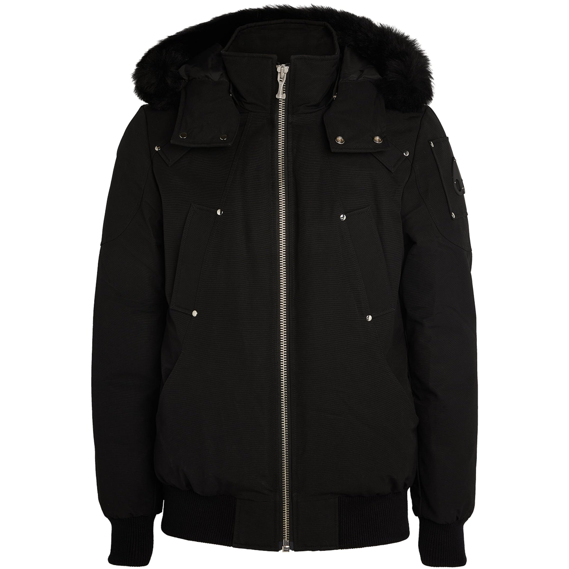 Moose Knuckles Black Down-Filled Bomber Jacket
