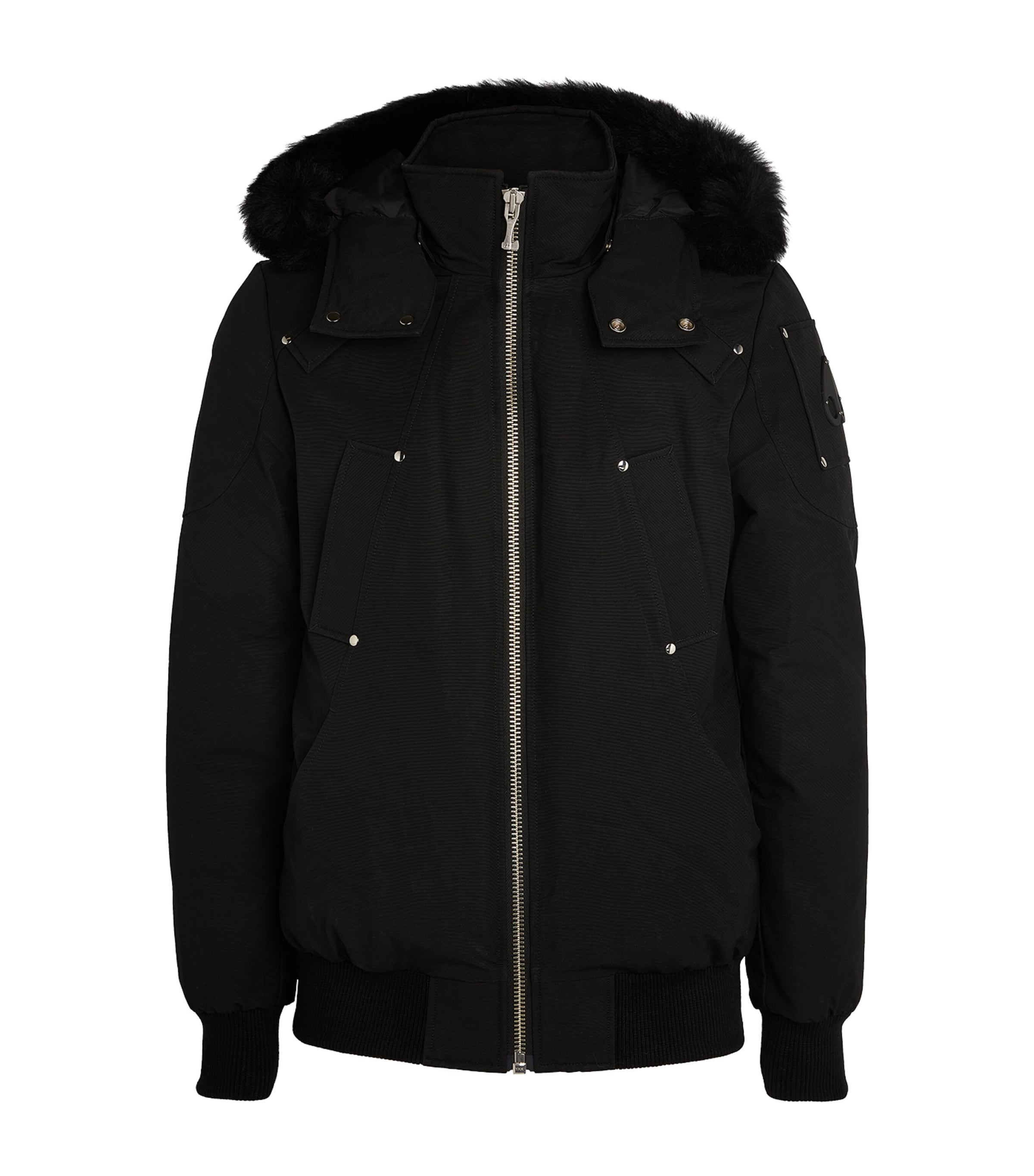 Moose Knuckles Black Down-Filled Bomber Jacket