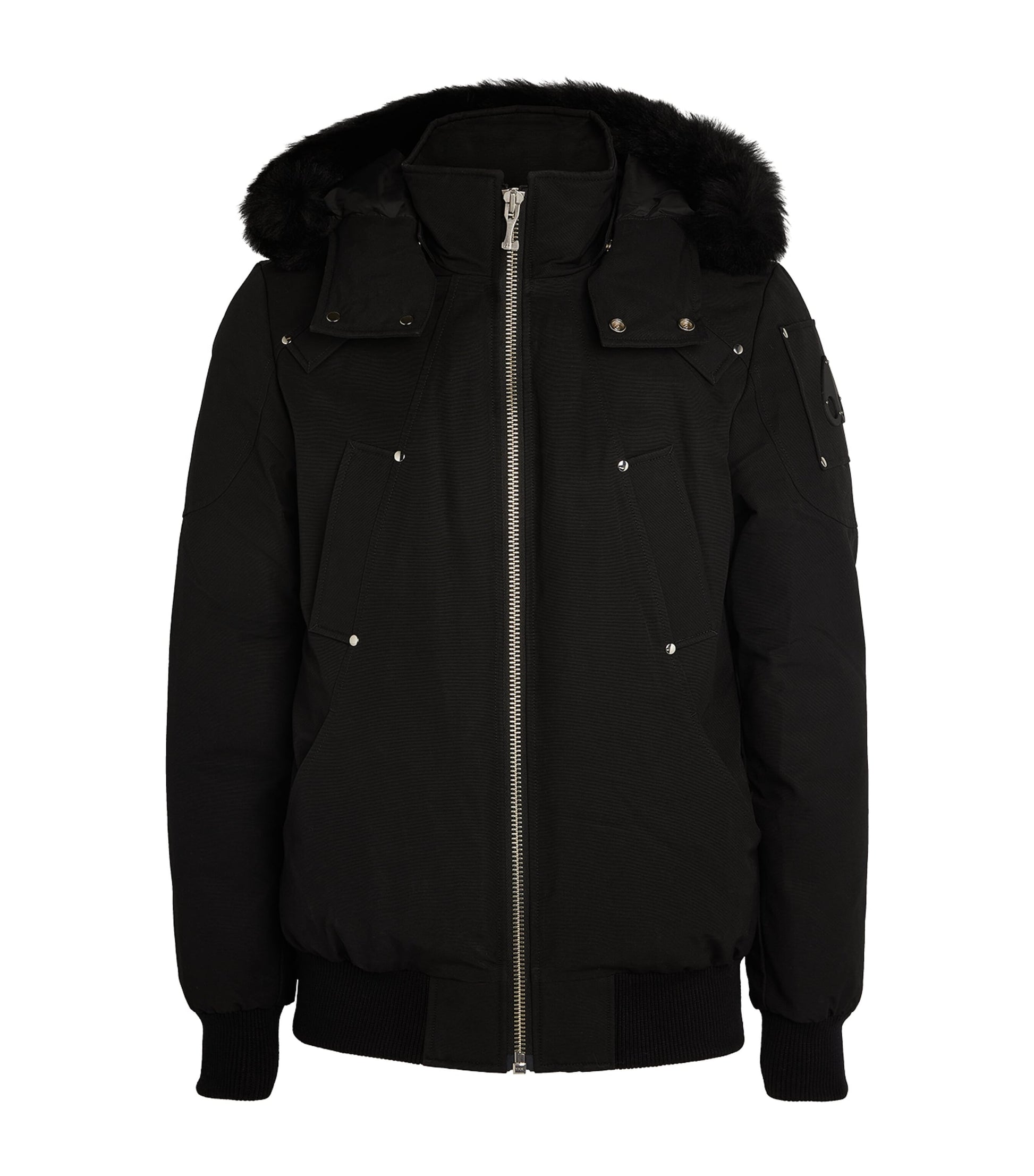 Moose Knuckles Black Down-Filled Bomber Jacket