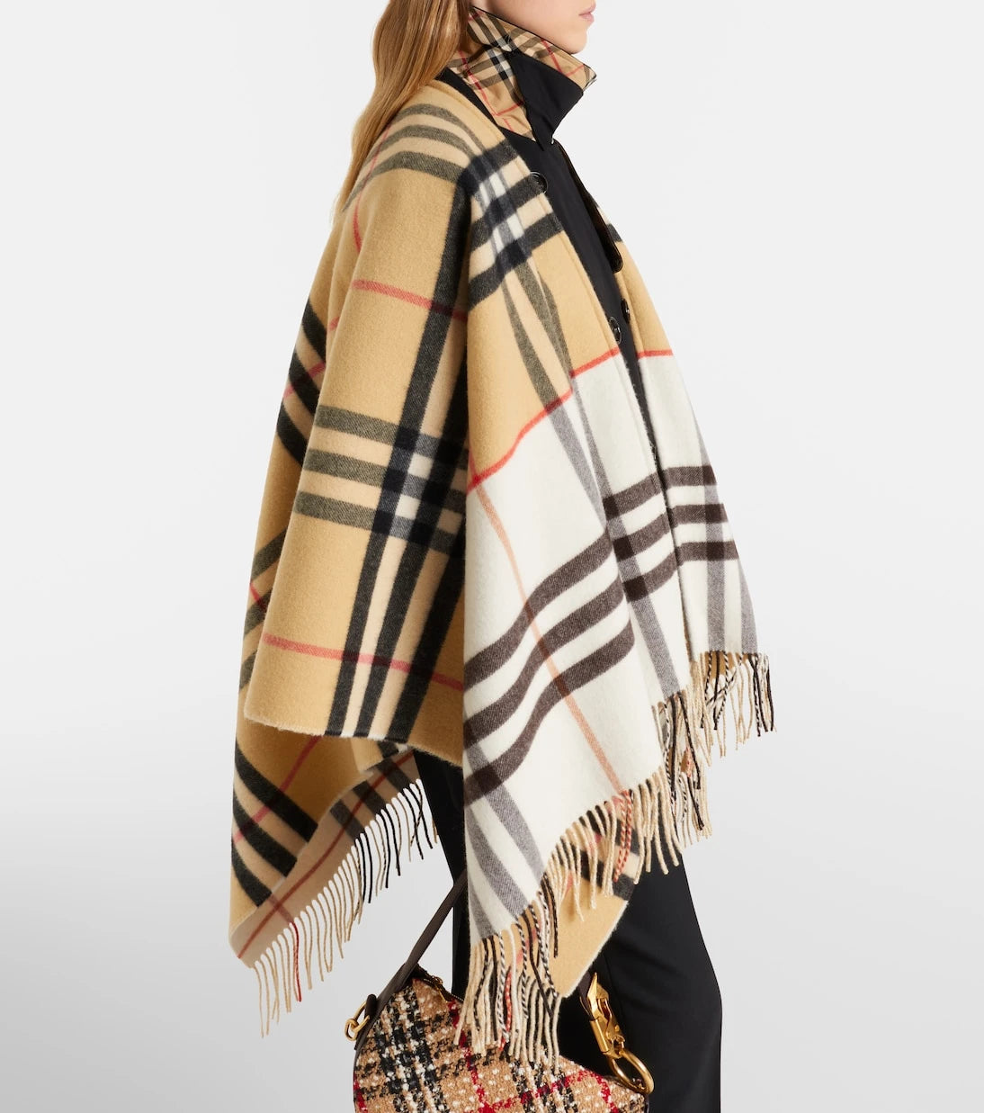 Burberry - Burberry Check cashmere and wool shawl