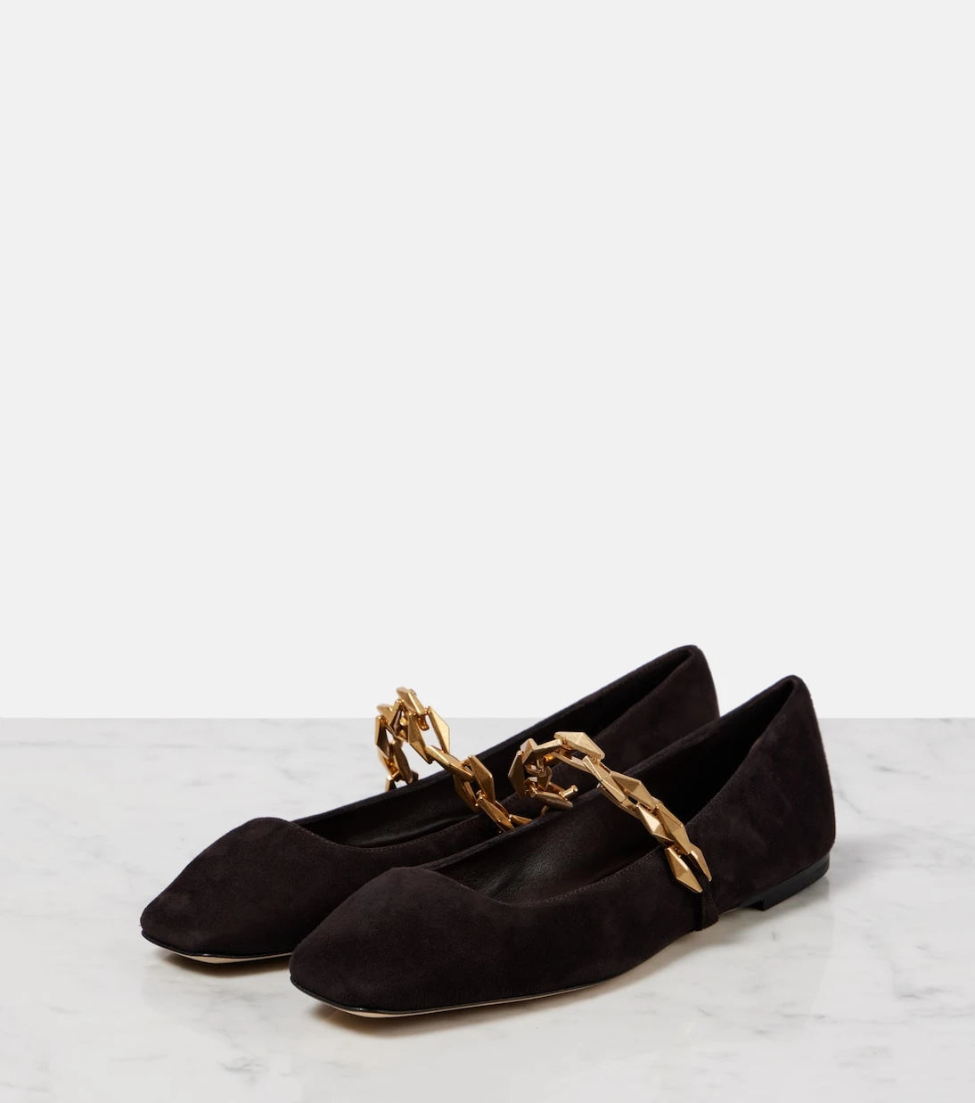 Jimmy Choo - Diamond Tilda suede Mary Jane flats