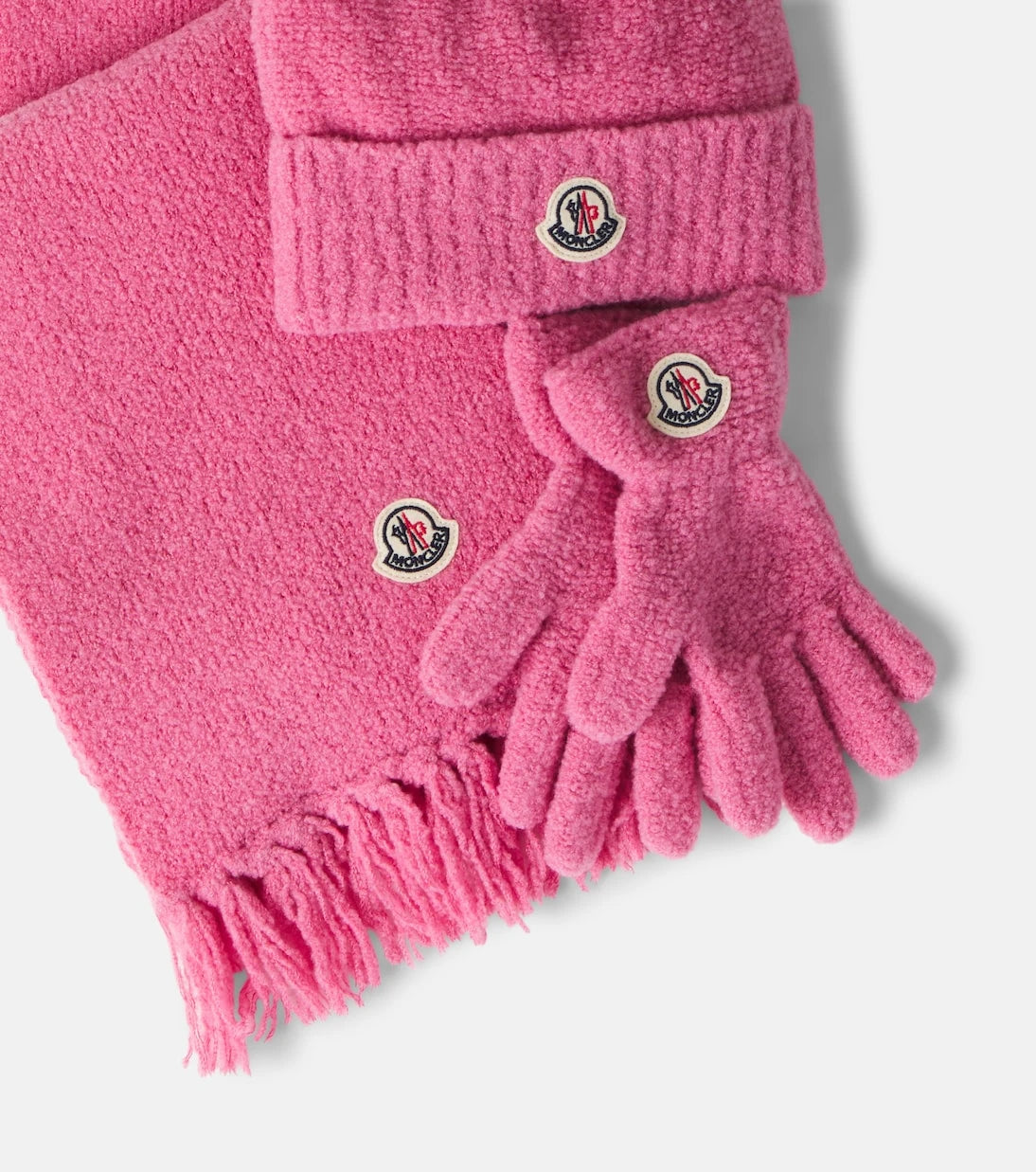 Moncler Enfant - Wool-blend beanie, scarf, and gloves set