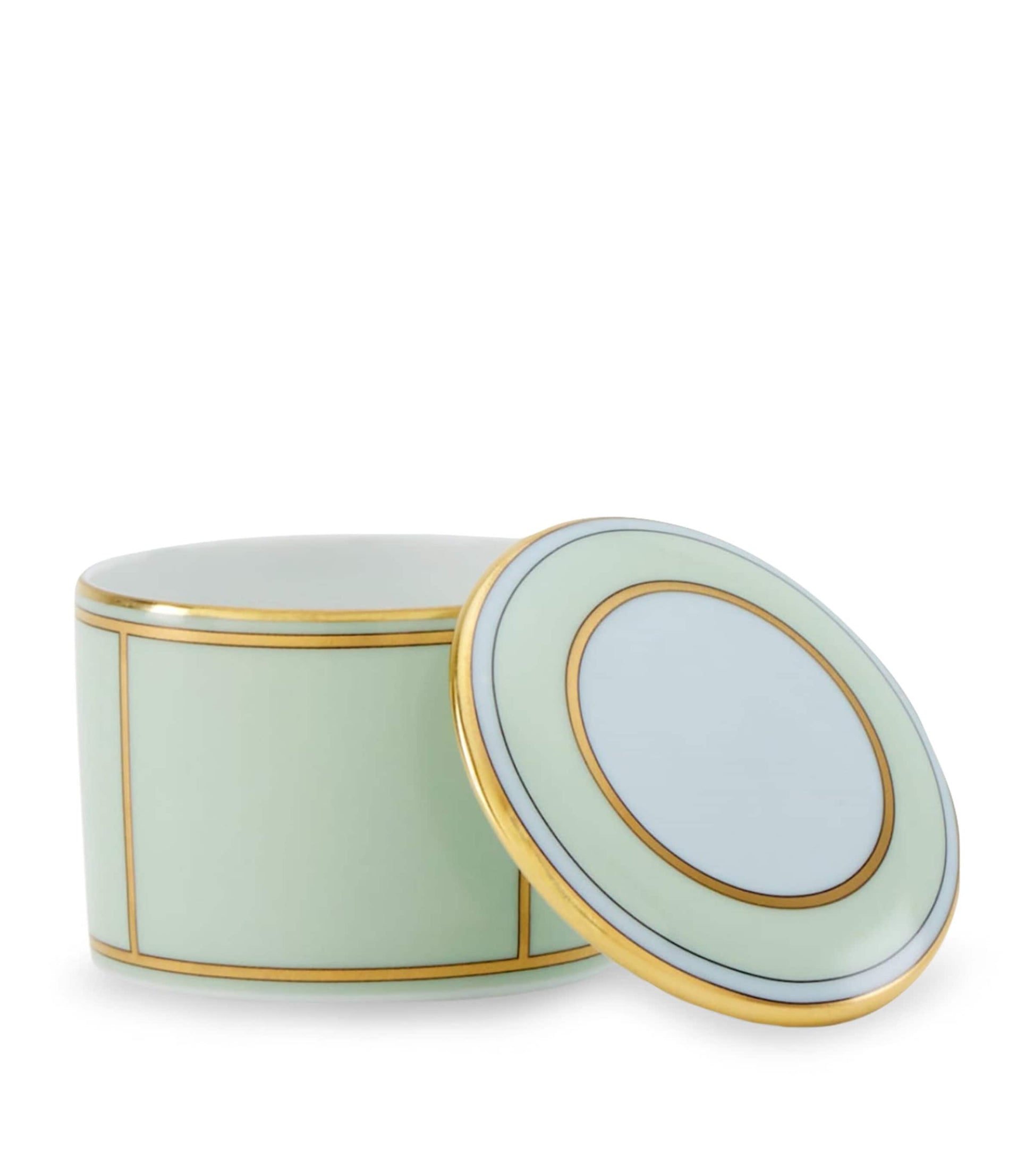 GINORI 1735 Porcelain Colonna Diva Verde Trinket Box