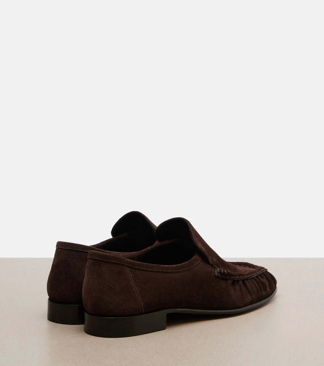 The Row - Soft ruched suede loafers
