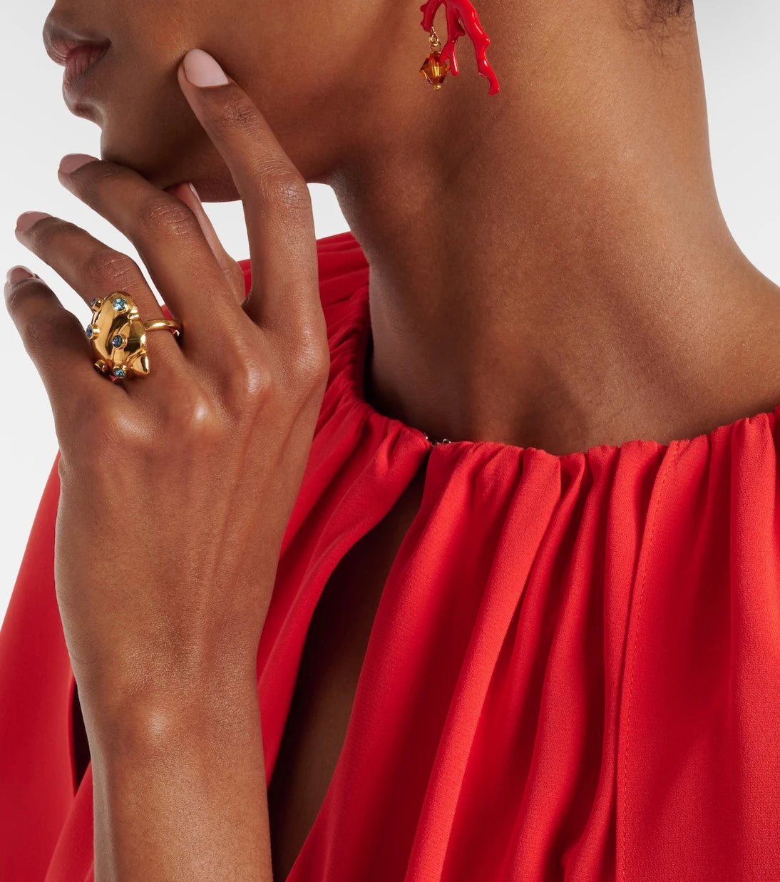 Oscar de la Renta - Seashell crystal-embellished ring