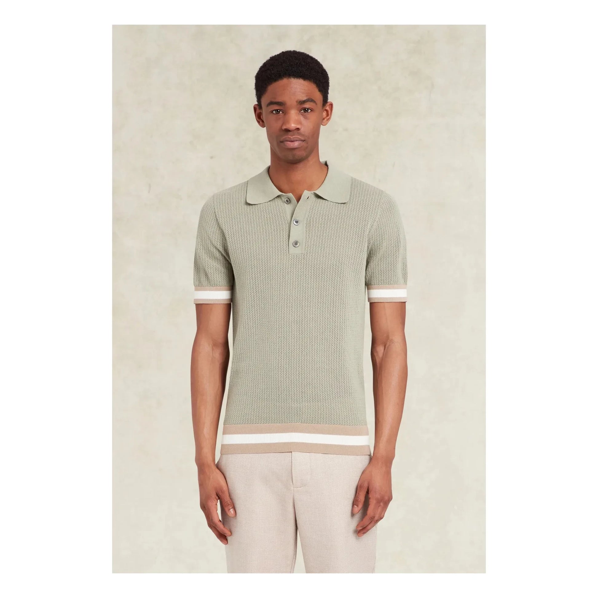 Ché Studios - Quinn Cotton polo shirt | Beige - Green