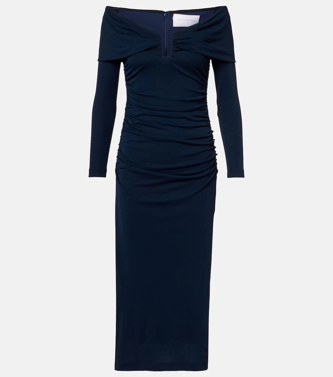 Carolina Herrera - Off-shoulder ruched midi dress