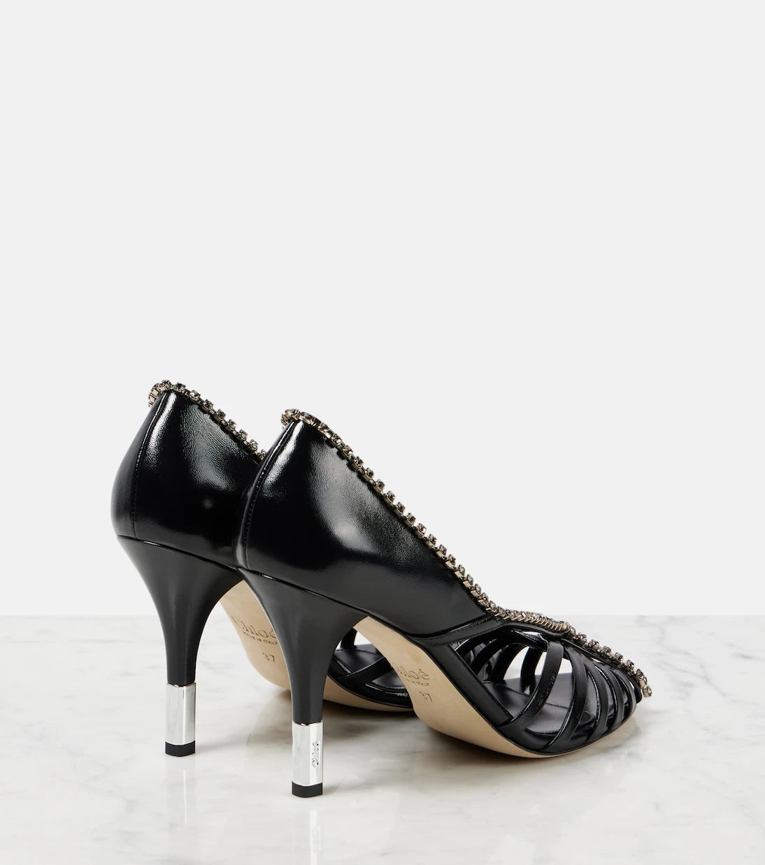 Chloé - Leonie embellished leather pumps
