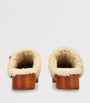Brown Suede-Shearling Jeannete Mules