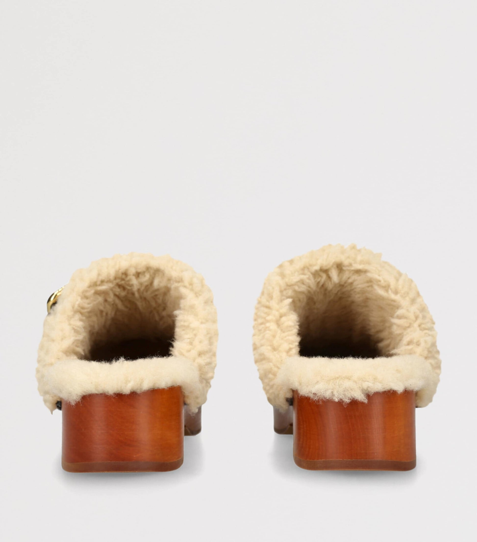 Brown Suede-Shearling Jeannete Mules