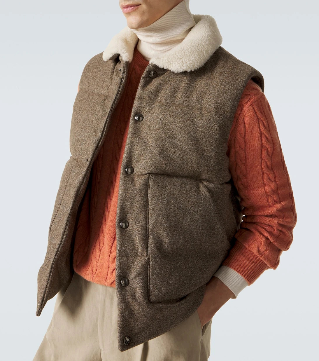 Loro Piana - Dug wool and cashmere vest