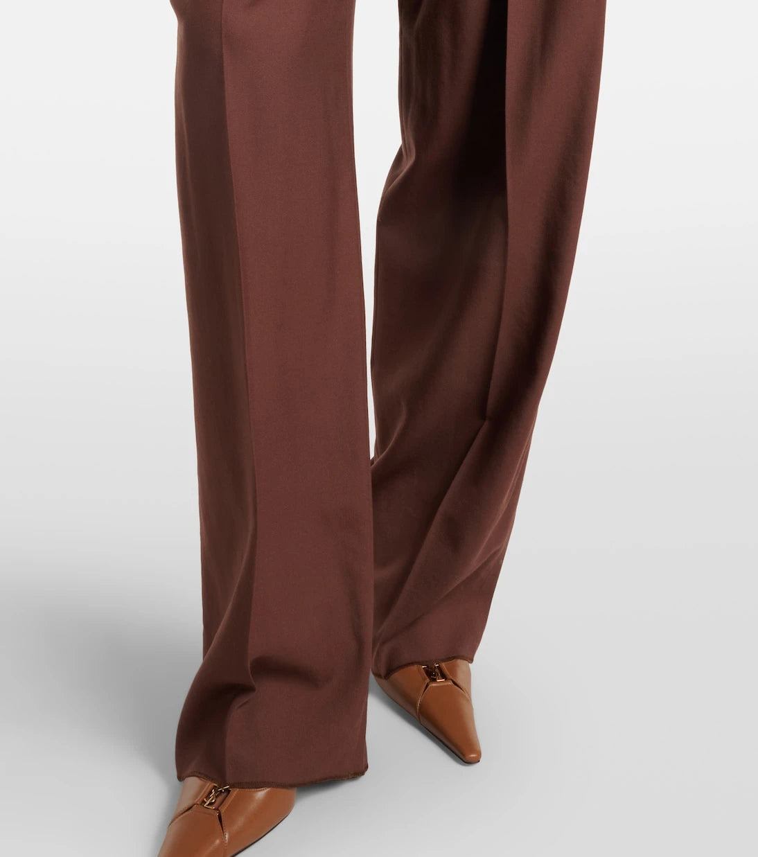 Saint Laurent - Pleated wool gabardine wide-leg pants
