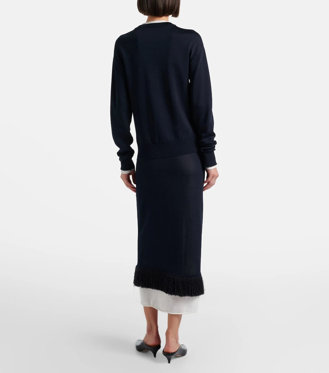 Bottega Veneta - Knitted silk midi skirt