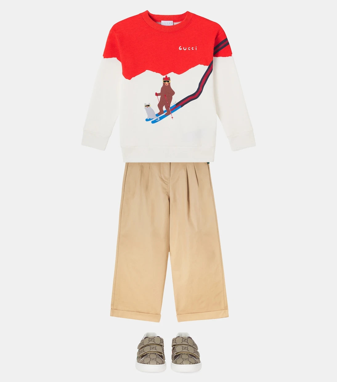 Gucci Kids - سويت شيرت من صوف القطن من تصميم يوان روبرتس