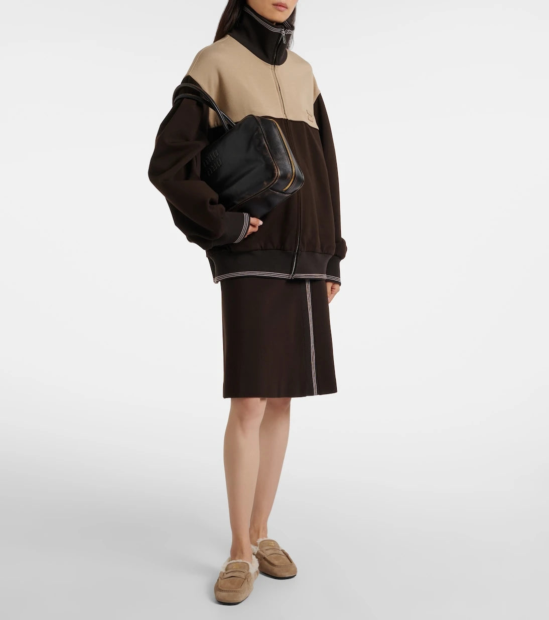 Miu Miu - Shearling-lined suede penny loafers