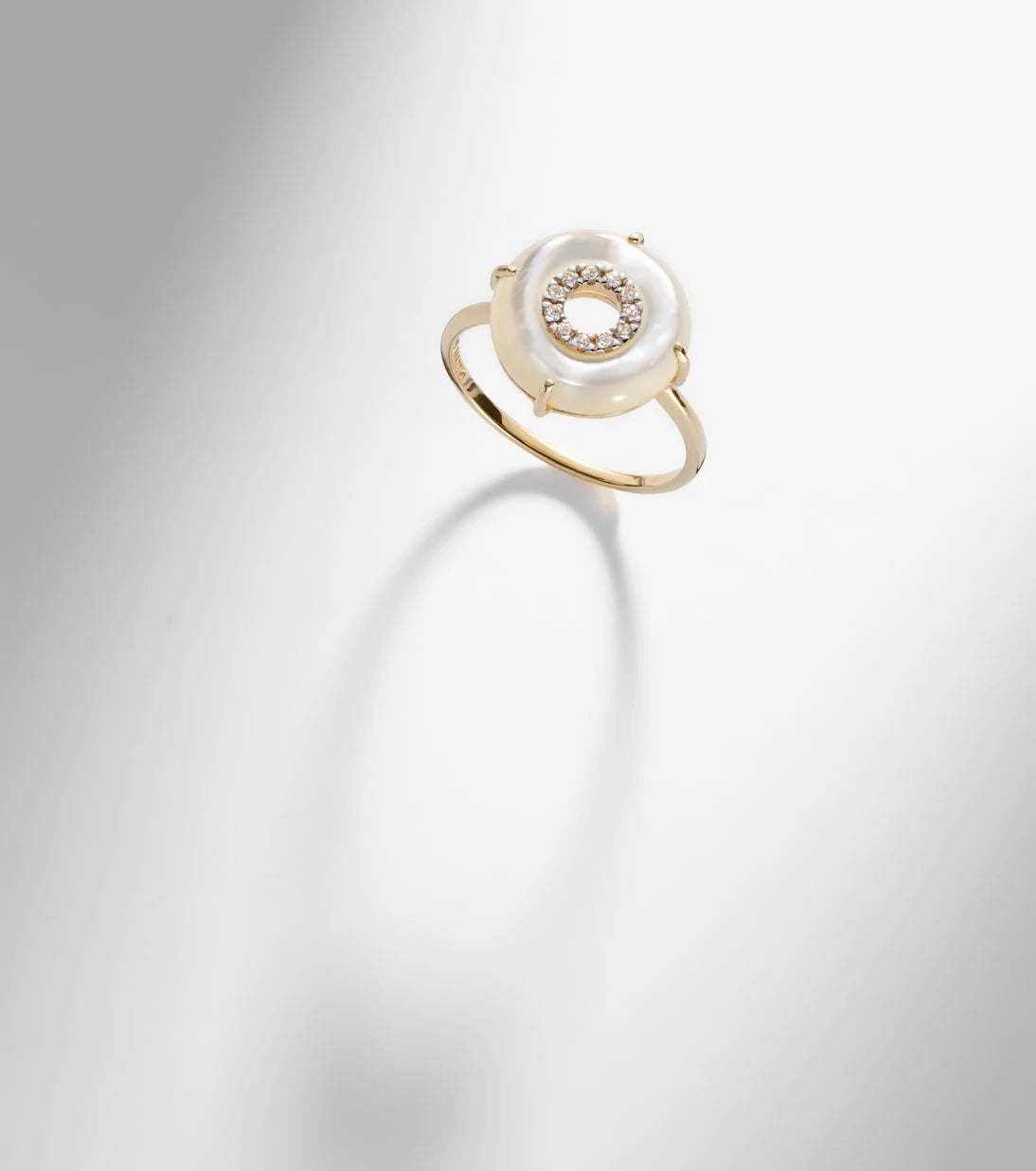 Mateo - 14kt gold ring with diamonds and pearls