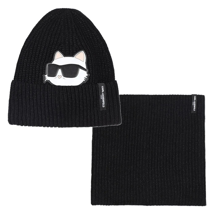 Karl Lagerfeld Çocuk Pamuk Şapka ve Atkı