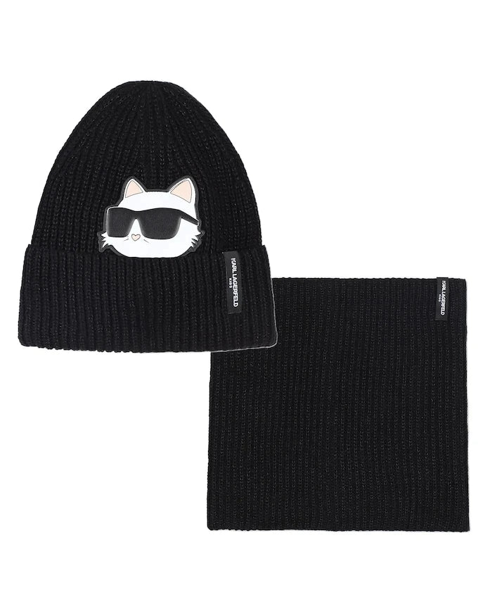 Karl Lagerfeld Çocuk Pamuk Şapka ve Atkı