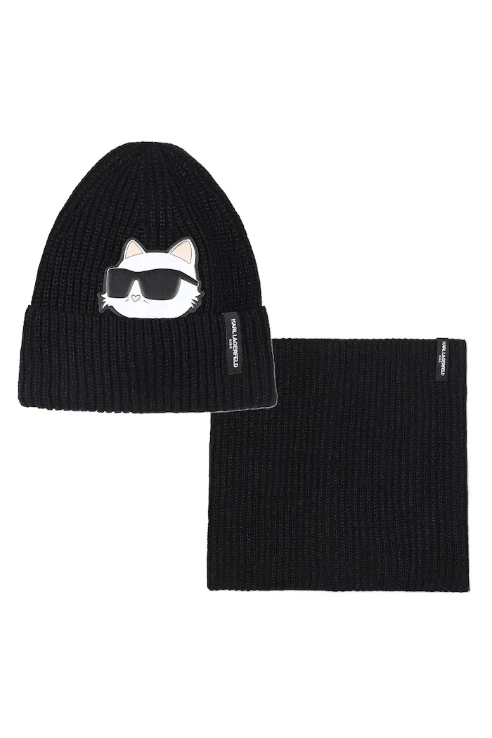 Karl Lagerfeld Çocuk Pamuk Şapka ve Atkı
