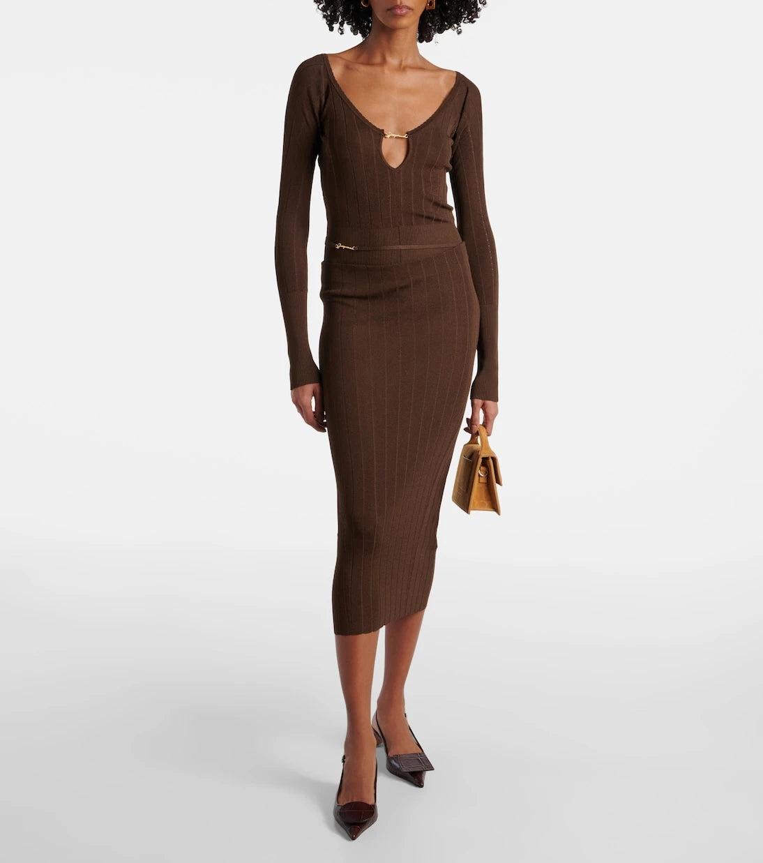Jacquemus - Pralu ribbed-knit midi skirt