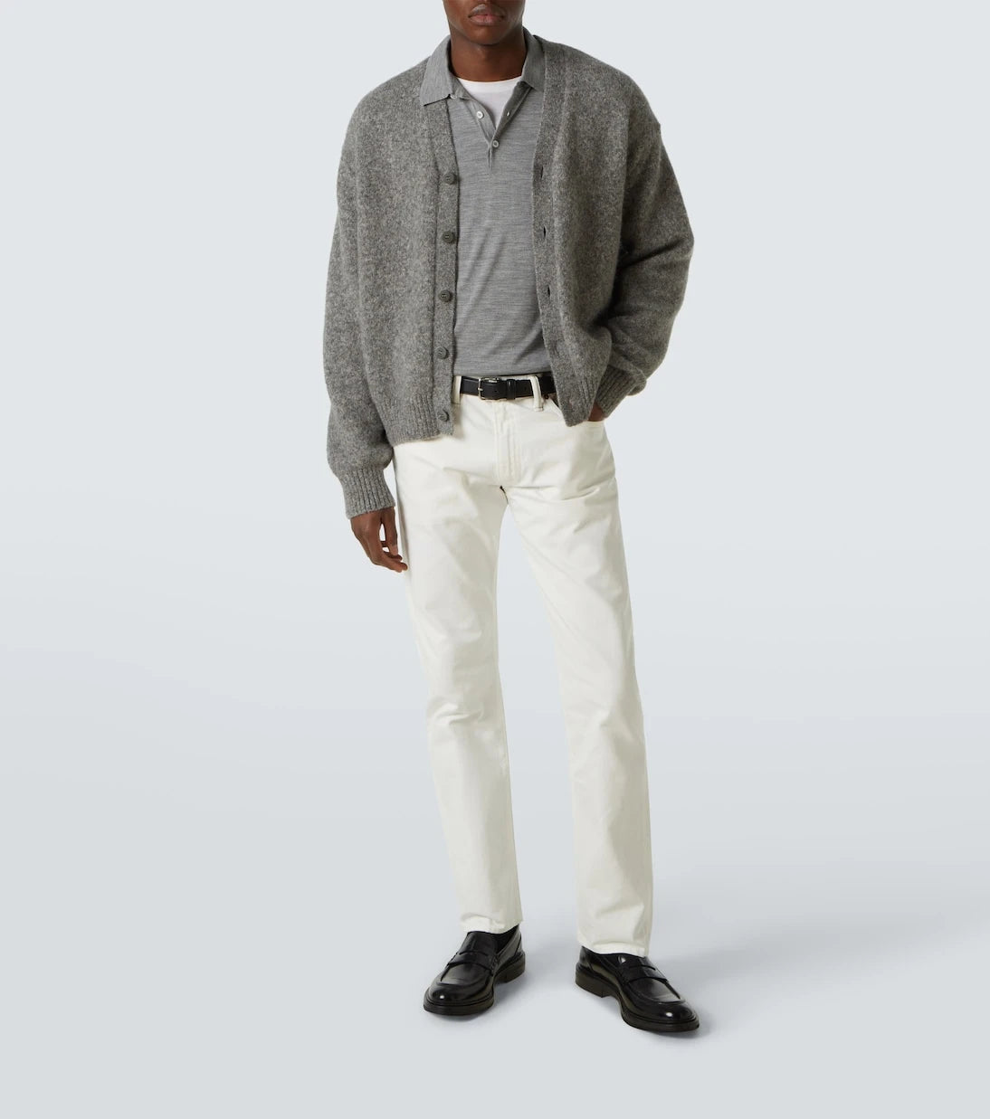 Lardini - Knitted wool, silk, and cashmere polo shirt